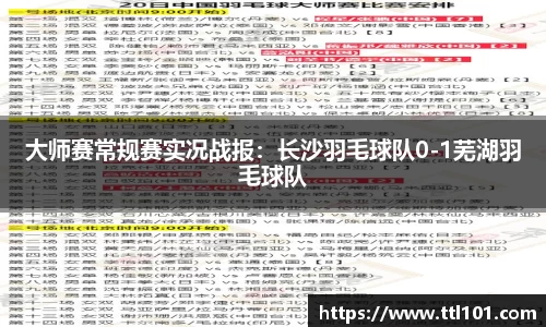 大师赛常规赛实况战报：长沙羽毛球队0-1芜湖羽毛球队